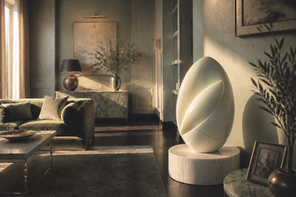 Primora — Marble egg sculpture by 1-OPH