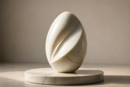 Primora — Marble egg sculpture by 1-OPH