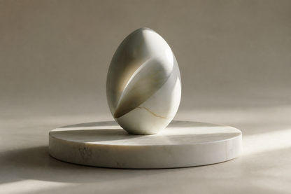 Primora — Marble egg sculpture by 1-OPH