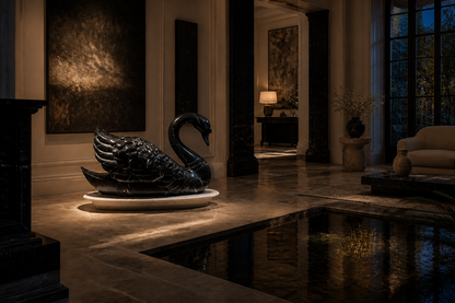 Alpina — Nero Marquina marble on white marble sculpture by 1-OPH