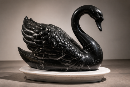 Alpina — Nero Marquina marble on white marble sculpture by 1-OPH