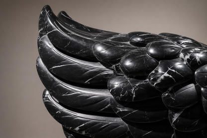 Alpina — Nero Marquina marble on white marble sculpture by 1-OPH