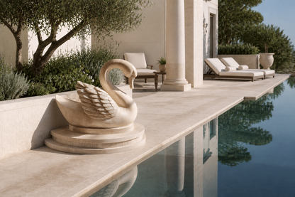 Boreal — Travertine sculpture by 1-OPH