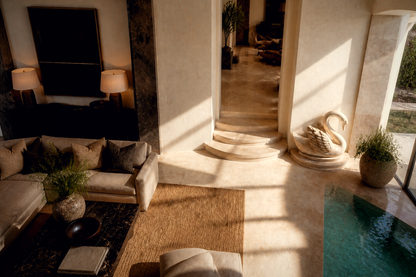 Boreal — Travertine sculpture by 1-OPH