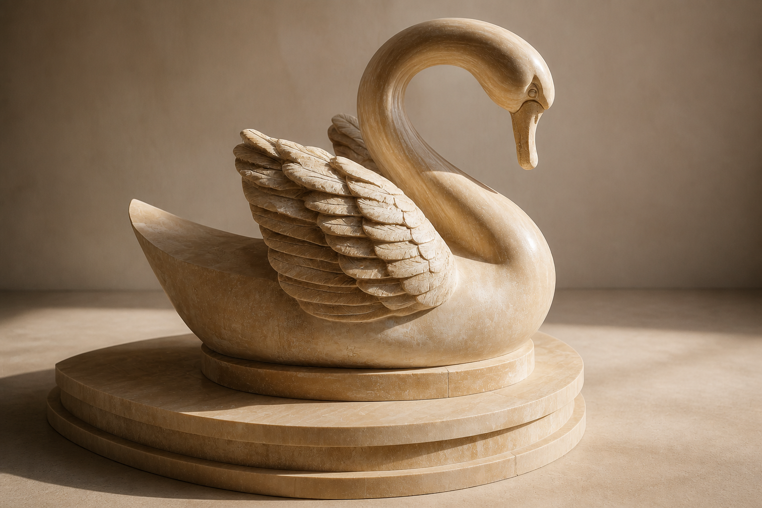 Boreal — Travertine sculpture by 1-OPH