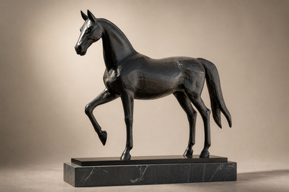 Litoral — Bronze on Nero Marquina marble sculpture by 1-OPH