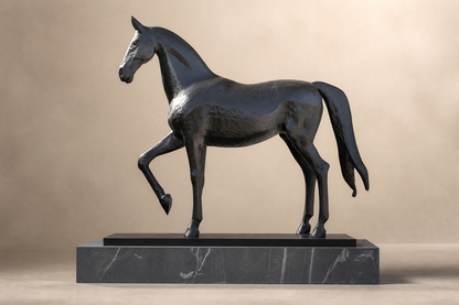 Litoral — Bronze on Nero Marquina marble sculpture by 1-OPH