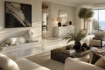 Pelagia — white marble sculpture by 1-OPH