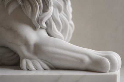 Pelagia — white marble sculpture by 1-OPH