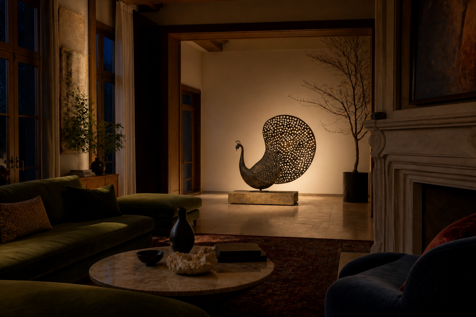 Frondosa — Bronze on stone sculpture by 1-OPH