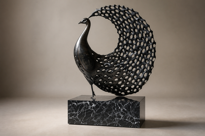 Ramosa — Bronze on Nero Marquina marble sculpture by 1-OPH