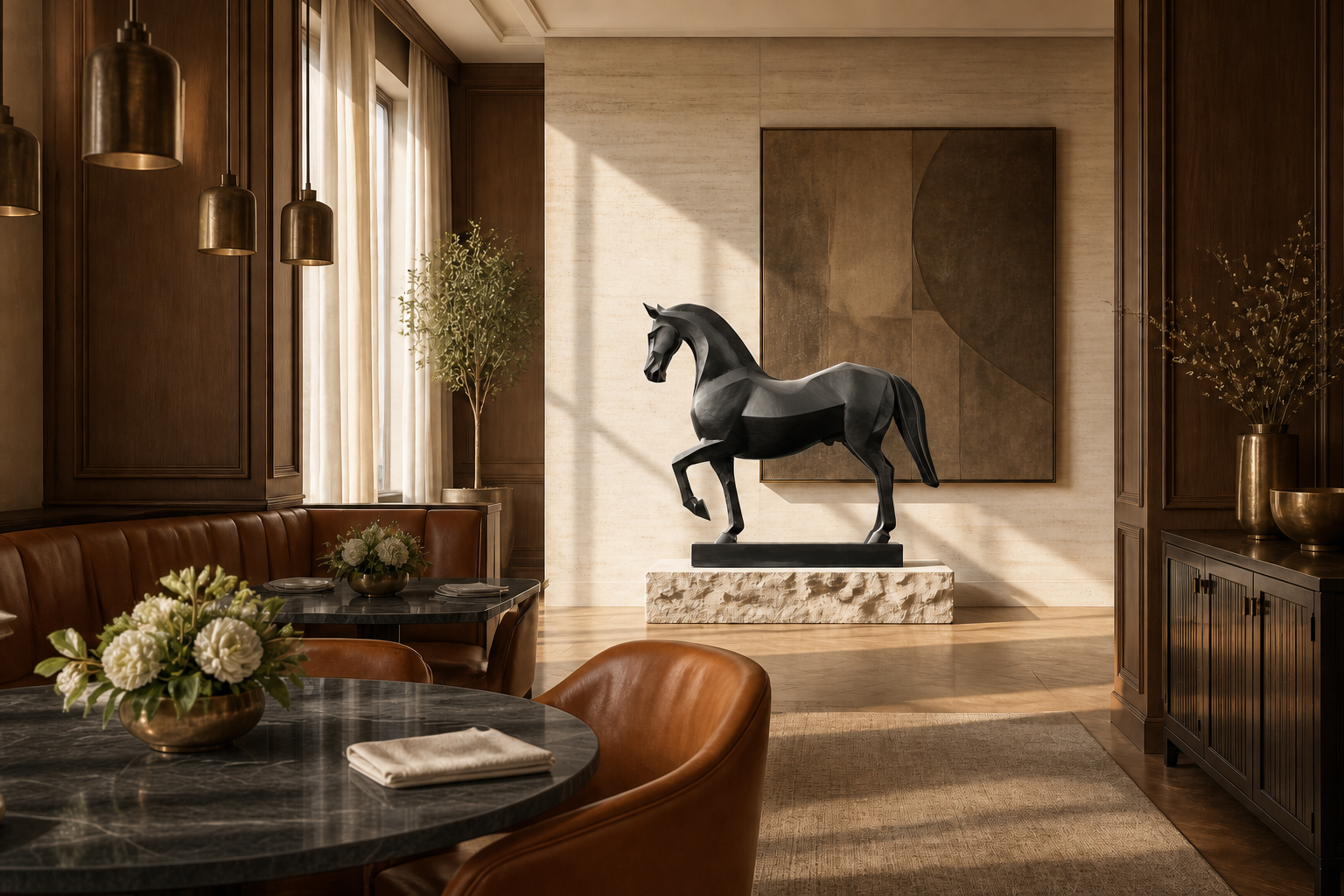 Verdor — Bronze on stone and marble sculpture by 1-OPH