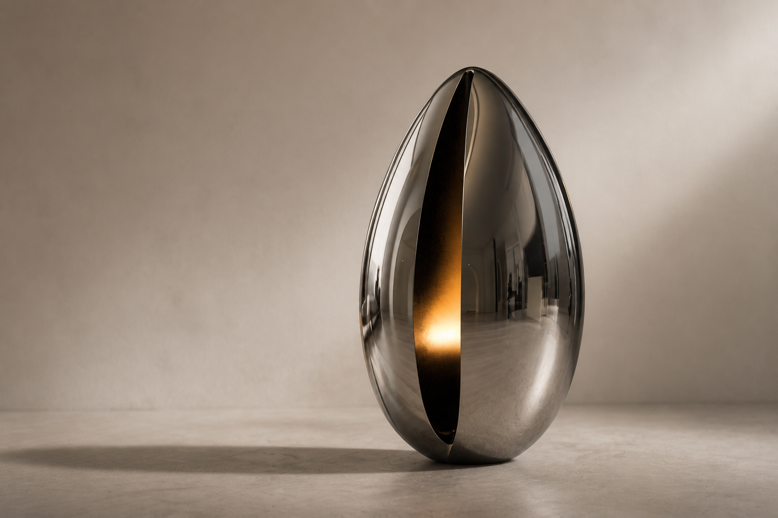 Aladfar — Black-chromed steel sculpture by 1-OPH