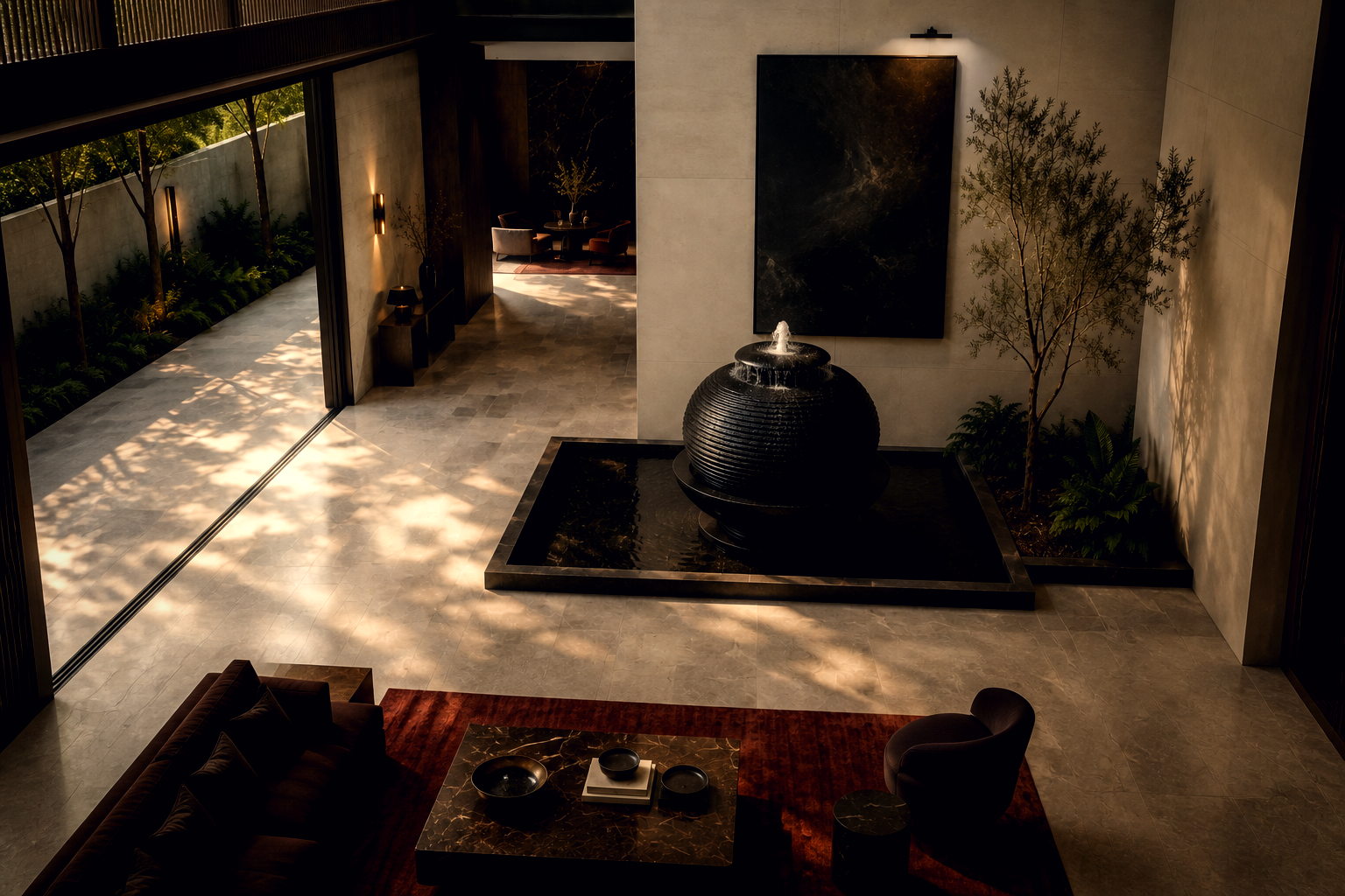 Alathfa — stone sphere fountain by 1-OPH