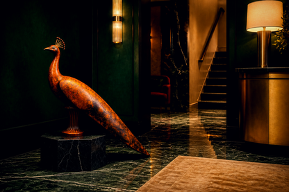 Junco — Copper on Nero Marquina marble sculpture by 1-OPH