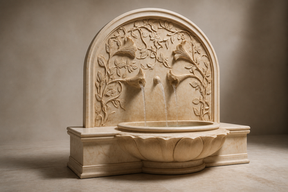 Halara — limestone wall fountain by 1-OPH
