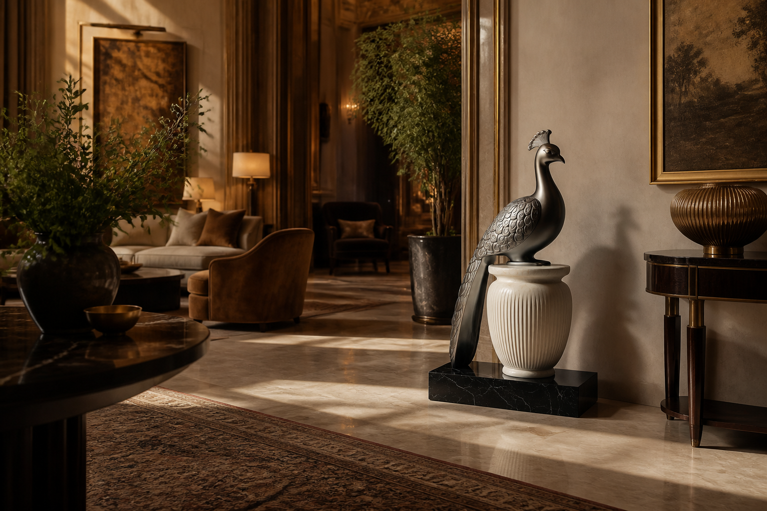 Enebro — Bronze and marble sculpture by 1-OPH