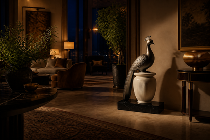 Enebro — Bronze and marble sculpture by 1-OPH