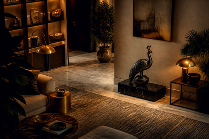 Jara — Bronze on Nero Marquina marble sculpture by 1-OPH