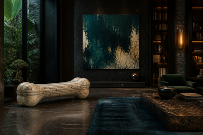 Pausa — stone sculptural bench by 1-OPH