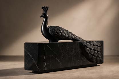 Tomillo — Bronze on Nero Marquina marble sculpture by 1-OPH