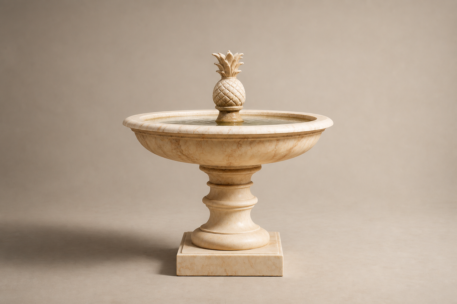 Cortile travertine tiered fountain by 1-OPH, studio view