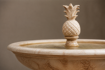 Cortile travertine tiered fountain by 1-OPH, studio view
