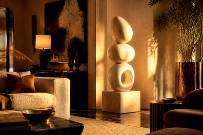 Volgere — cream marble sculpture by 1-OPH