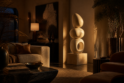 Volgere — cream marble sculpture by 1-OPH