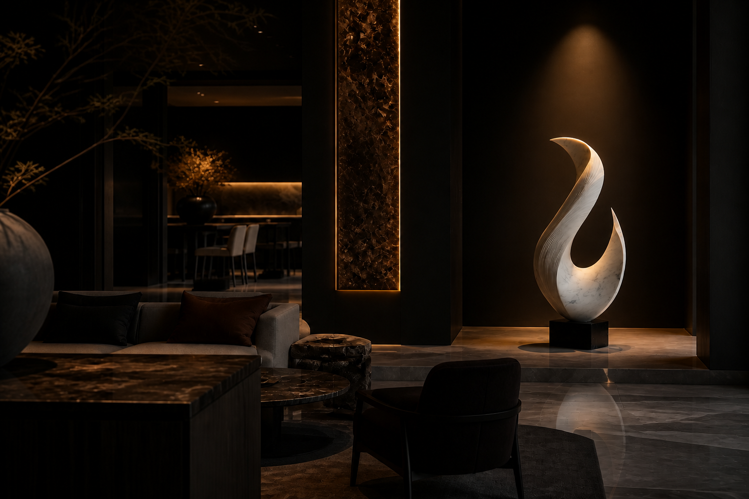 Alcornal — Marble sculpture by 1-OPH