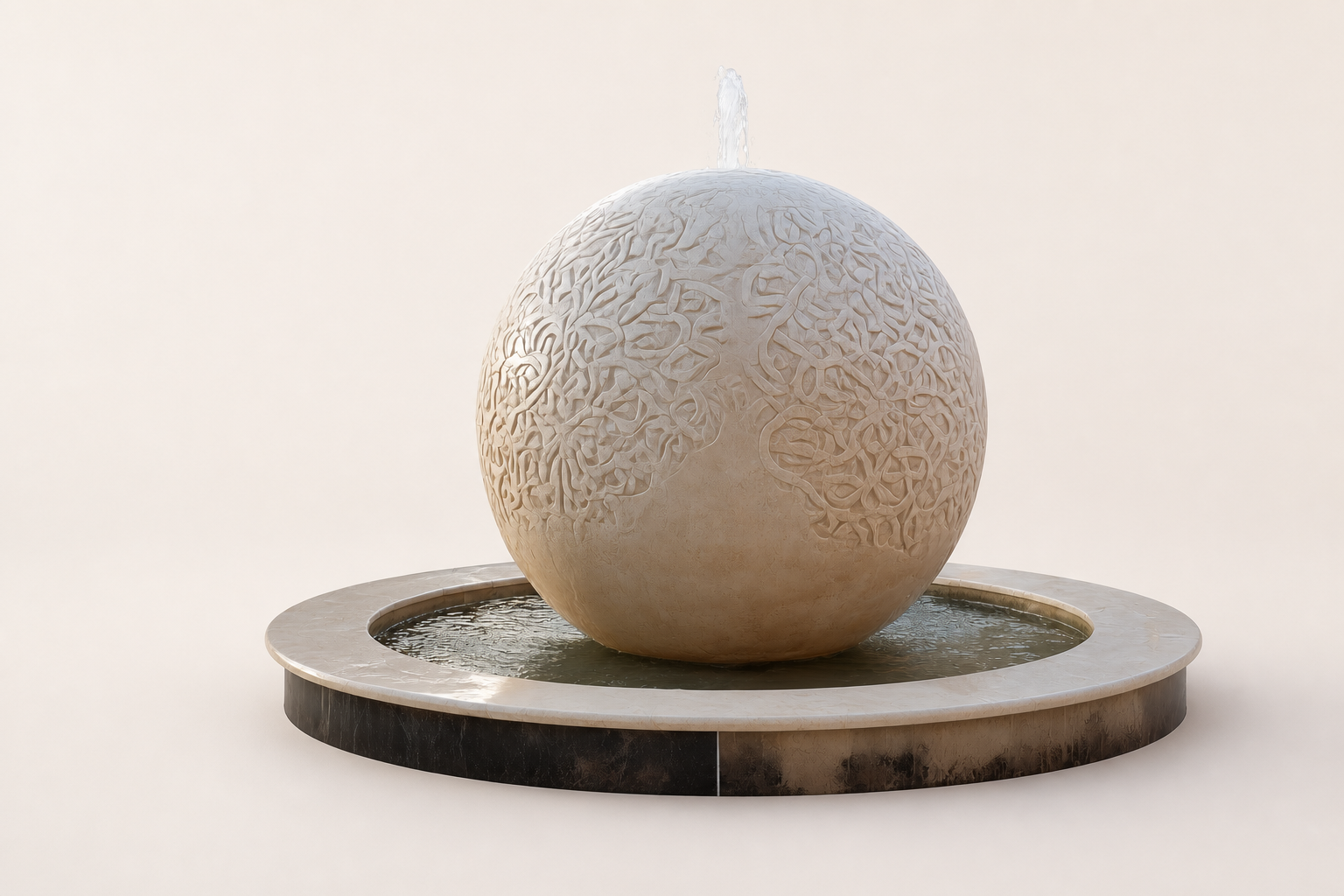 Orbit — granite sphere fountain by 1-OPH