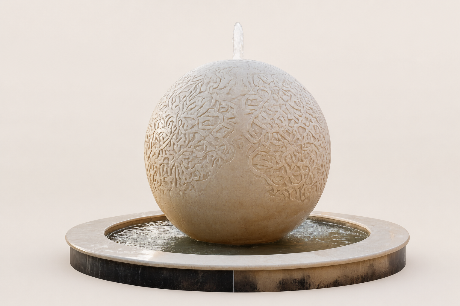 Orbit — granite sphere fountain by 1-OPH