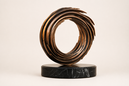 Alioth — Bronze on Nero Marquina marble sculpture by 1-OPH