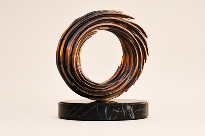 Alioth — Bronze on Nero Marquina marble sculpture by 1-OPH
