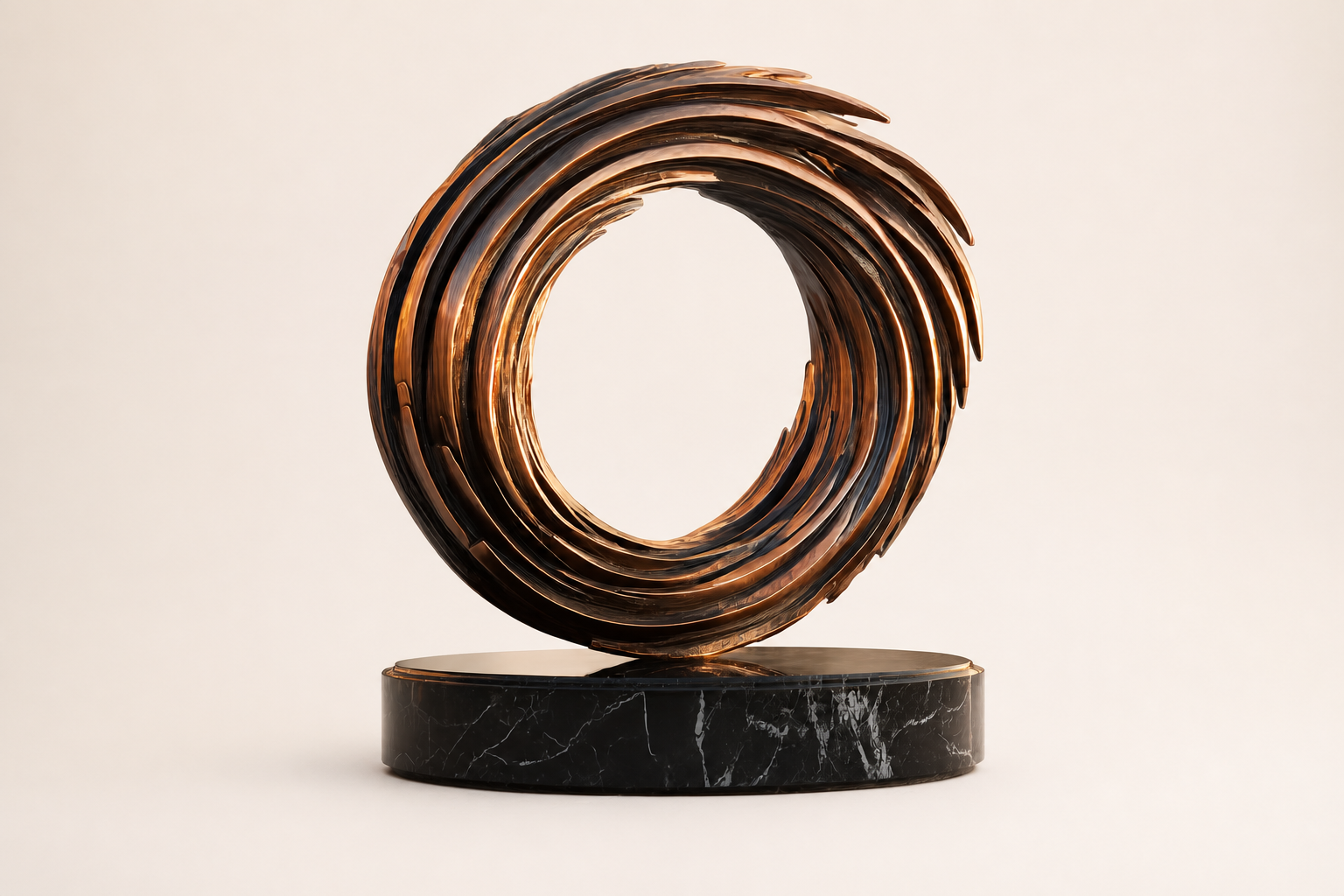 Alioth — Bronze on Nero Marquina marble sculpture by 1-OPH
