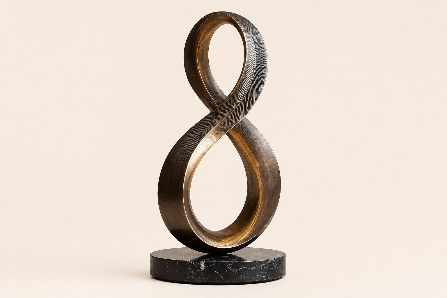 Thuban — Bronze on Nero Marquina marble sculpture by 1-OPH
