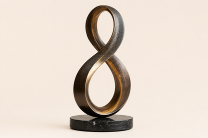 Thuban — Bronze on Nero Marquina marble sculpture by 1-OPH