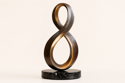 Thuban — Bronze on Nero Marquina marble sculpture by 1-OPH