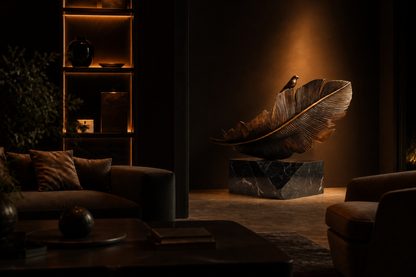 Brezal — Bronze on Nero Marquina marble sculpture by 1-OPH