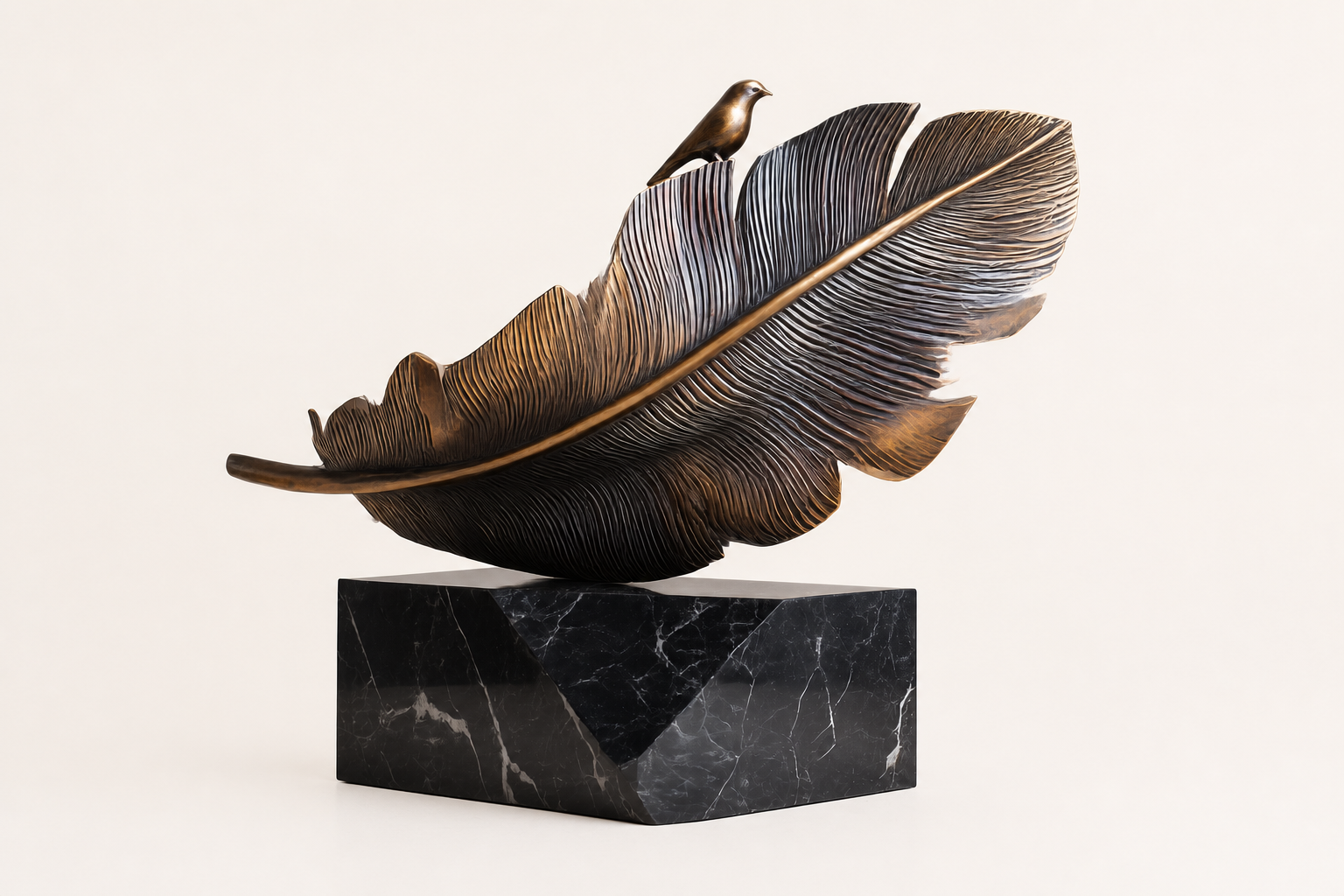 Brezal — Bronze on Nero Marquina marble sculpture by 1-OPH