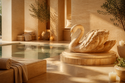 Bosque — Travertine sculpture by 1-OPH