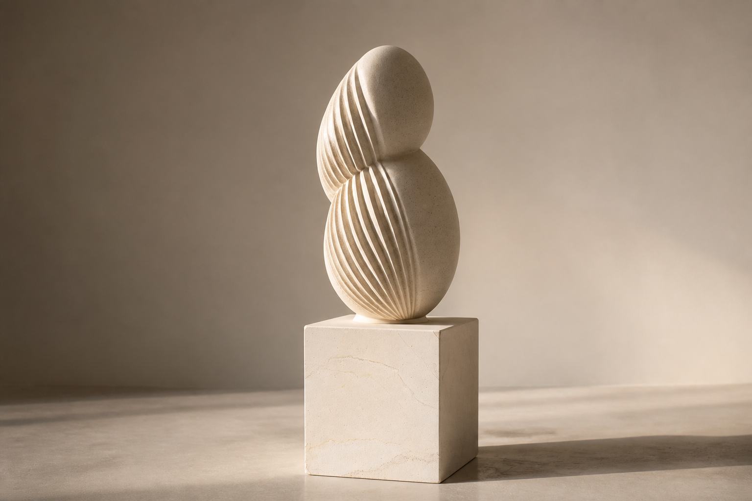 Taiga — Limestone sculpture by 1-OPH