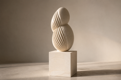 Taiga — Limestone sculpture by 1-OPH