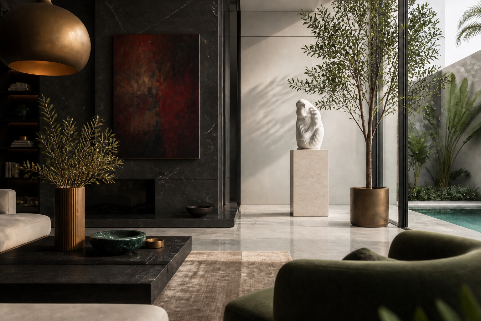 Savana — Marble sculpture by 1-OPH