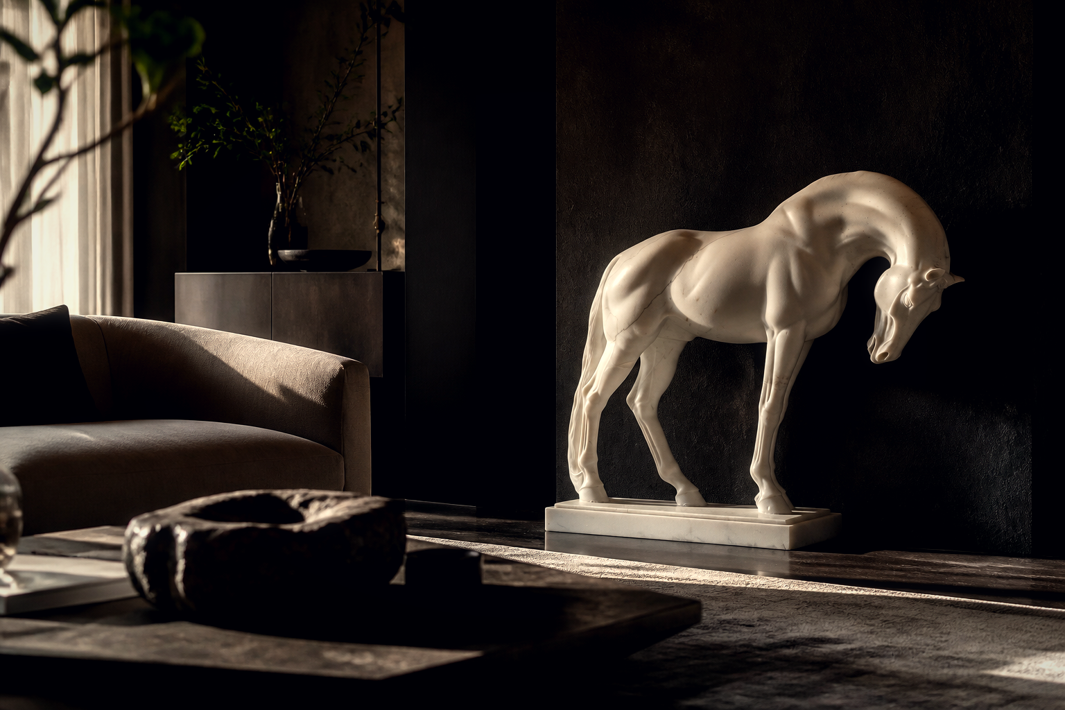 Pampa — Marble sculpture by 1-OPH
