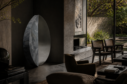Alnilam — Marble and stainless steel sculpture by 1-OPH