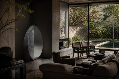 Alnilam — Marble and stainless steel sculpture by 1-OPH