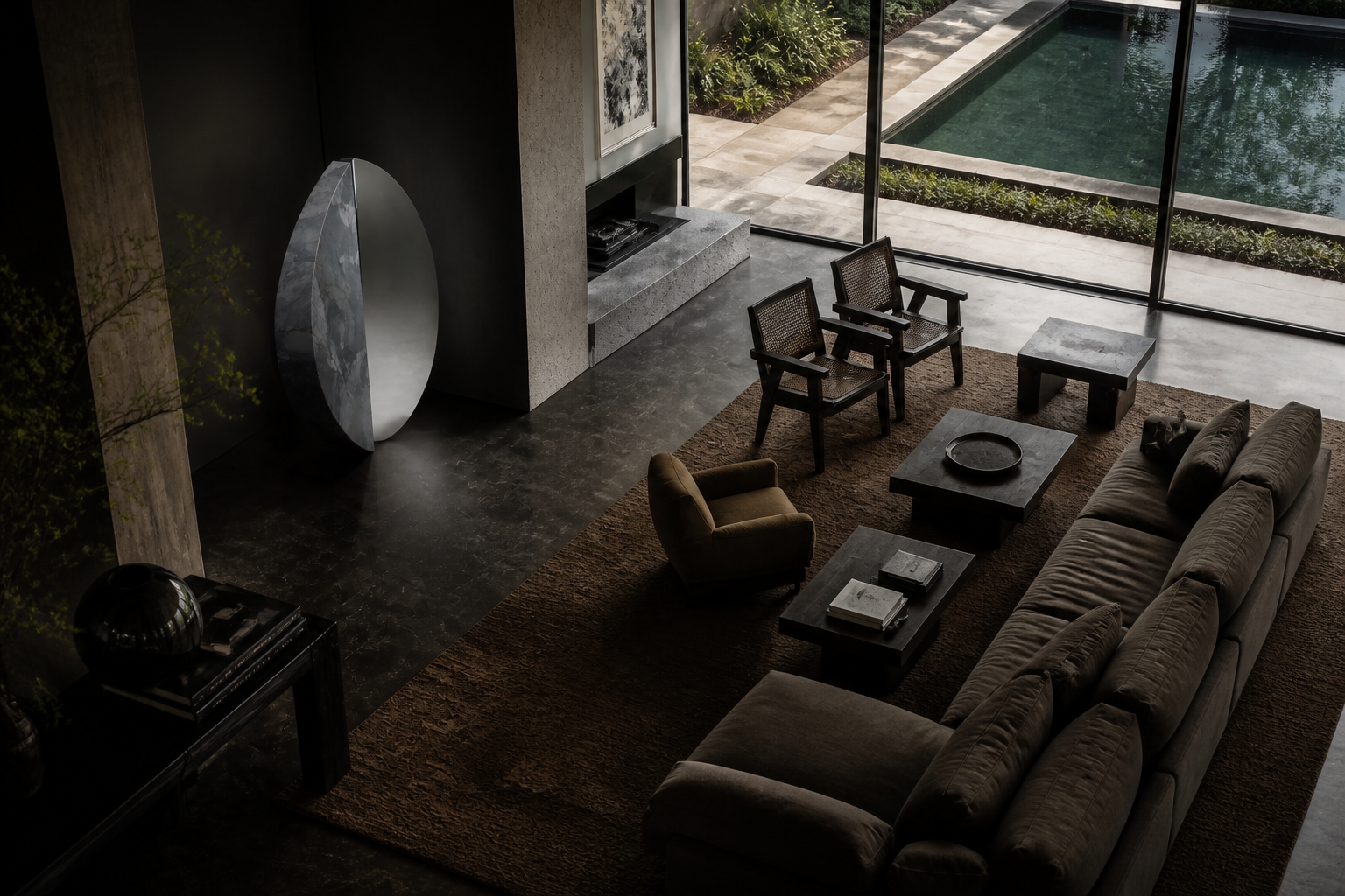 Alnilam — Marble and stainless steel sculpture by 1-OPH