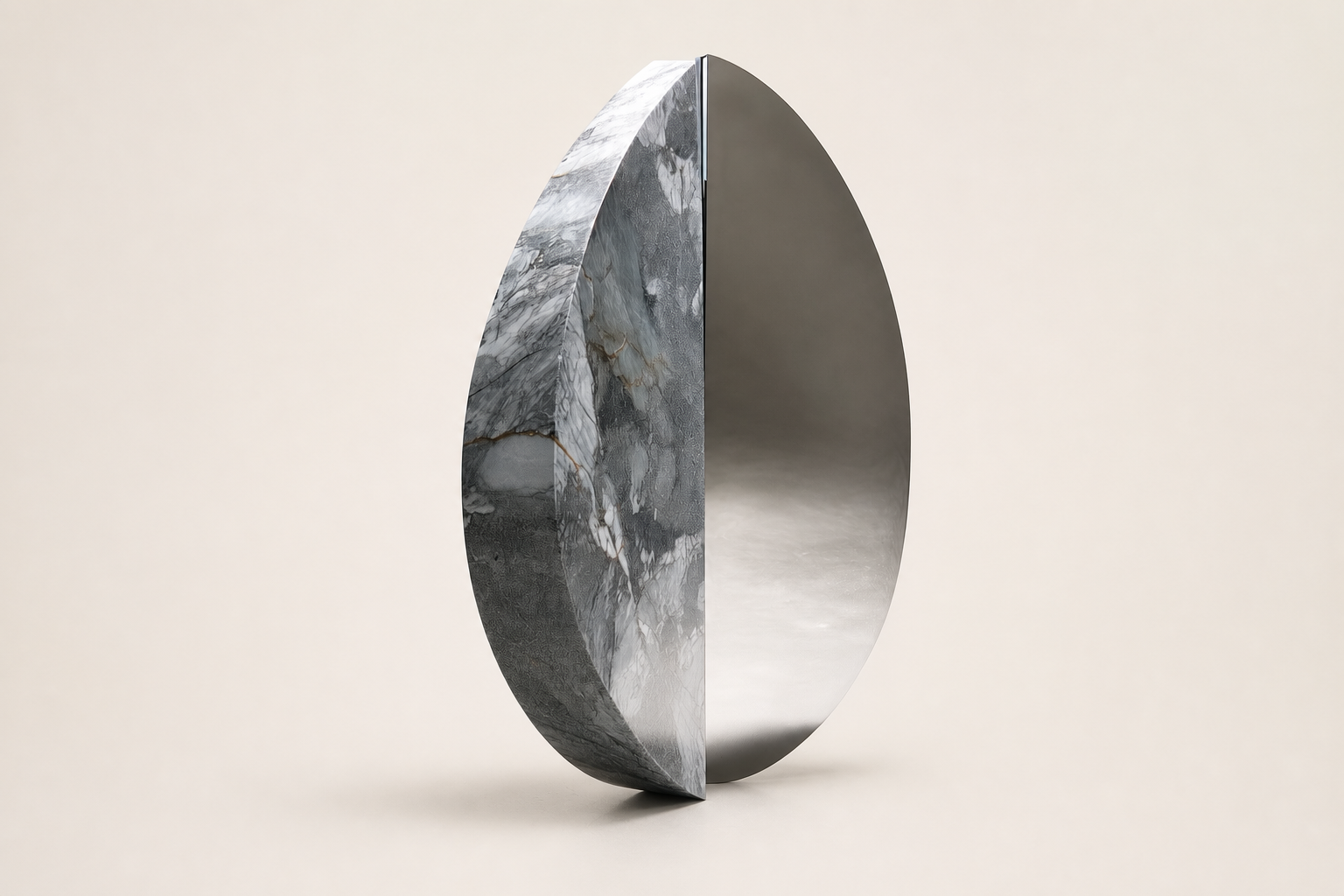 Alnilam — Marble and stainless steel sculpture by 1-OPH