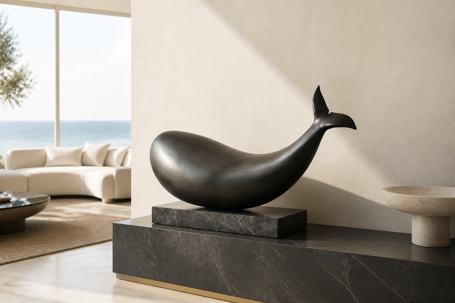 Ribazo — Bronze on black marble sculpture by 1-OPH